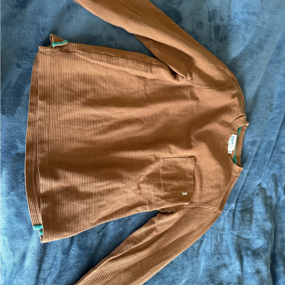 Wellen Corded Long Sleeve Pullover - Brown